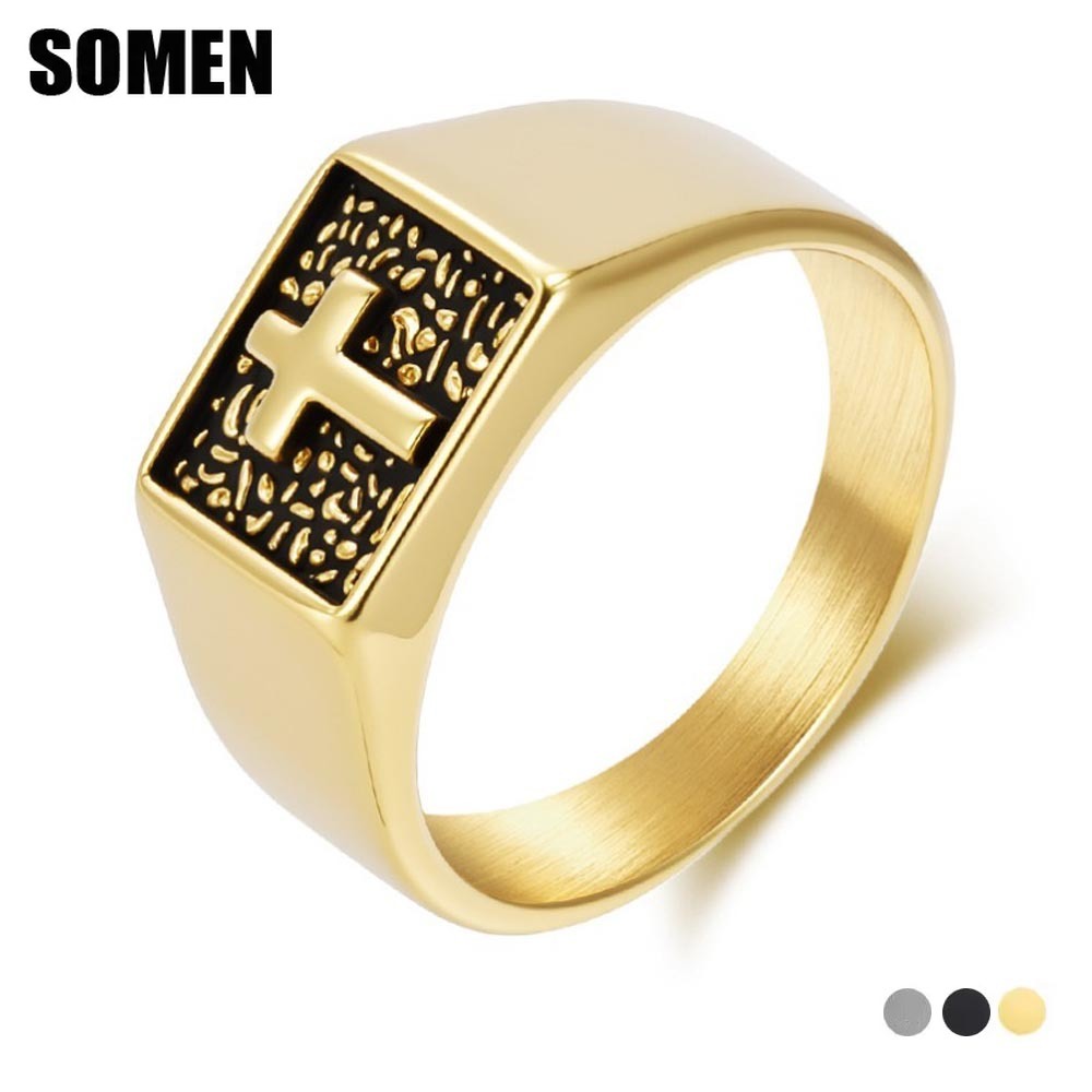 Signet Ring Men - Женское винтажное кольцо-печатка из нержавеющей стали