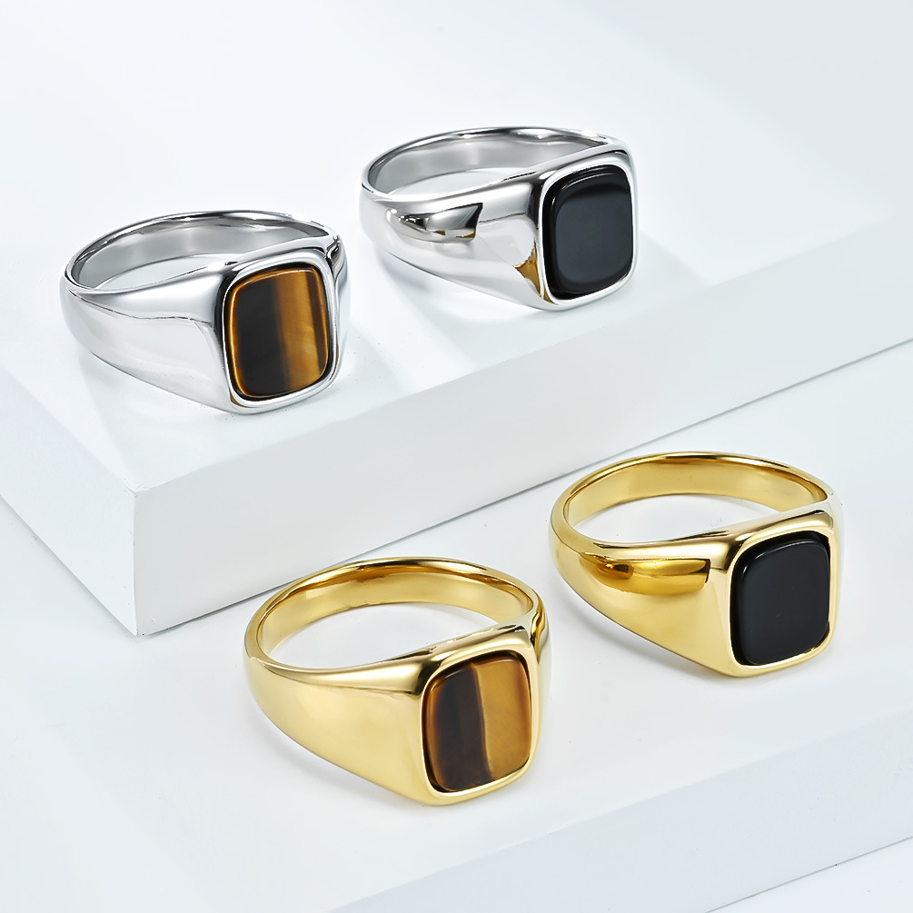 Signet Ring Men - Новое модное винтажное кольцо-печатка из нержавеющей