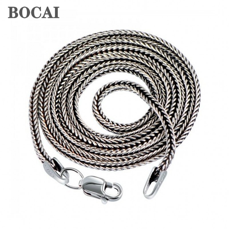 Men Accessories Singapore - BOCAI настоящий серебряный ювелирный аксессуар S925,