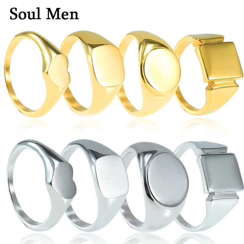 Signet Ring Men - Мужские кольца Soul из титановой стали