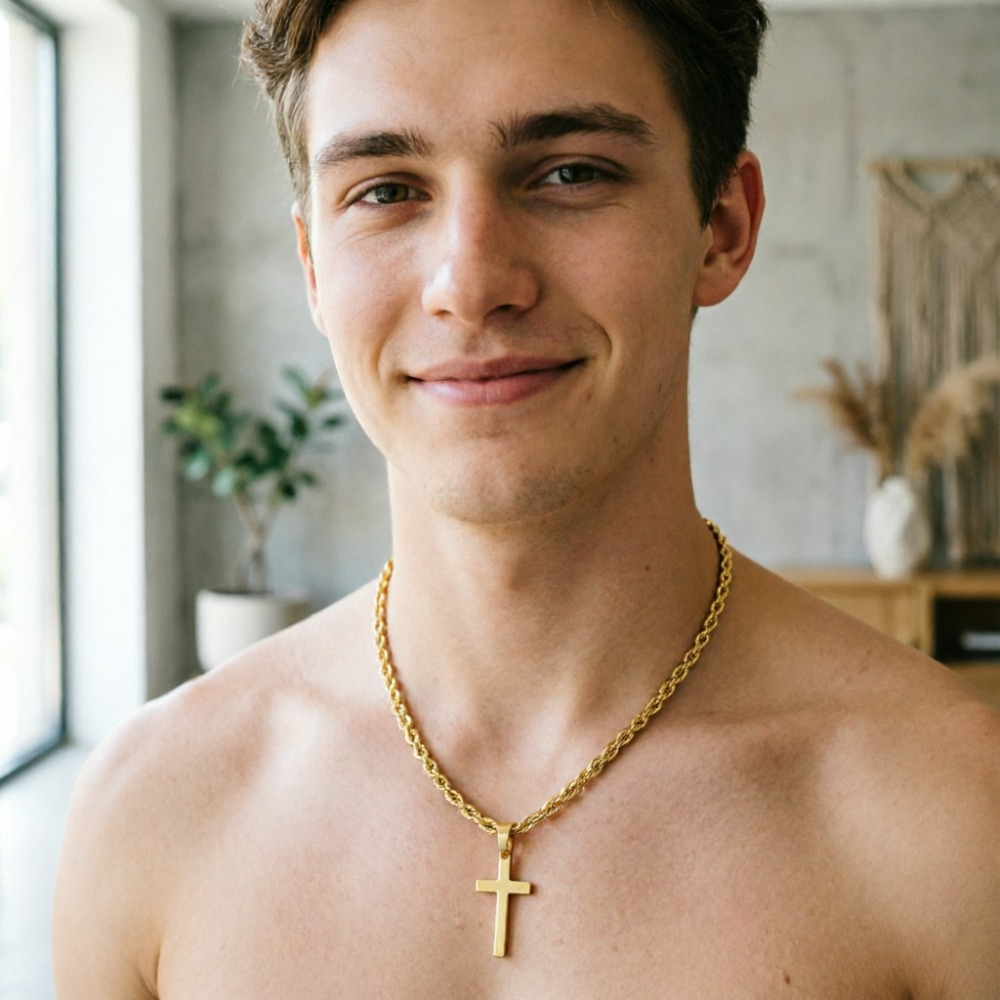 Men Accessories Singapore - Новое модное ожерелье с крестом для