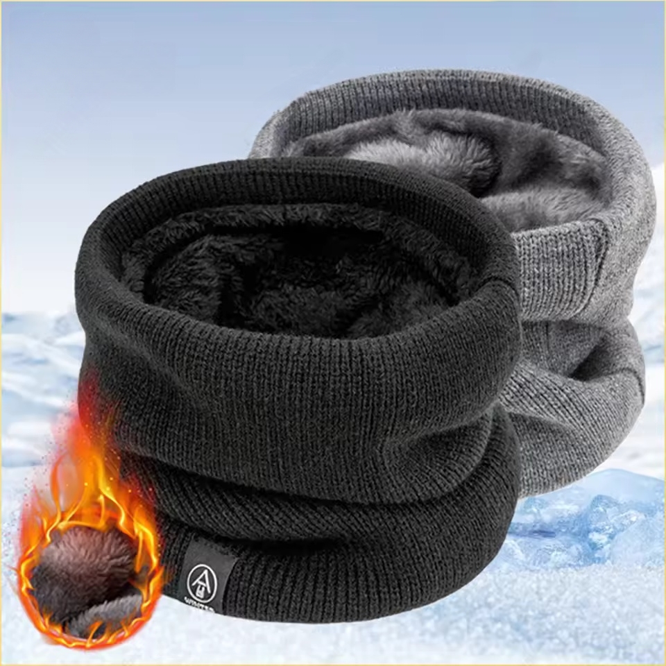 Men Accessories For Neck - Зимний шарф-грелка для шеи с флисовой