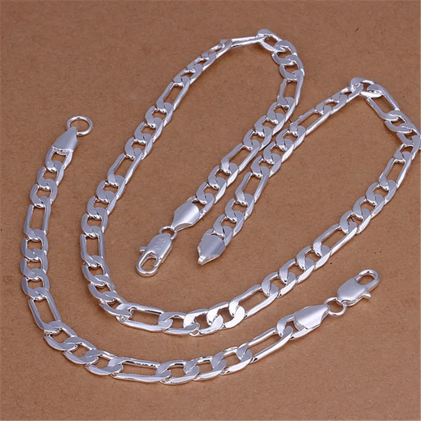 Men Accessories Chain And Bracelet - Ожерелье и браслет из серебра 925