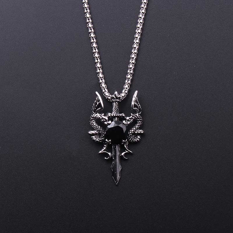 Men'S Accessories Jewelry - Ожерелье с крестом из черного камня