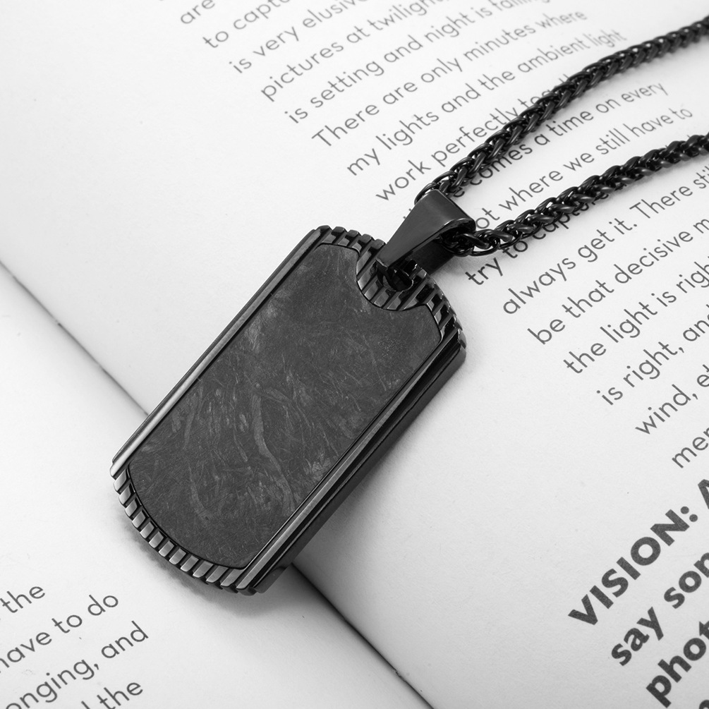 Men Accessories List - Кулон из углеродного волокна, нержавеющая сталь,