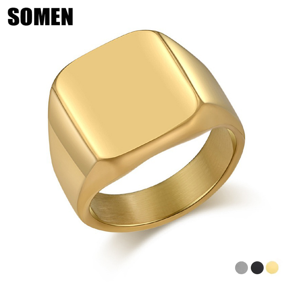 Женское квадратное кольцо из к – обзор и цена Signet Ring Men